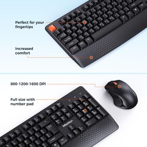Meetion C4130, sin cables, con ratón y teclado numérico, diseño silencioso, ratón DPI de 3 niveles, y precio de la teclado - Product Image 6