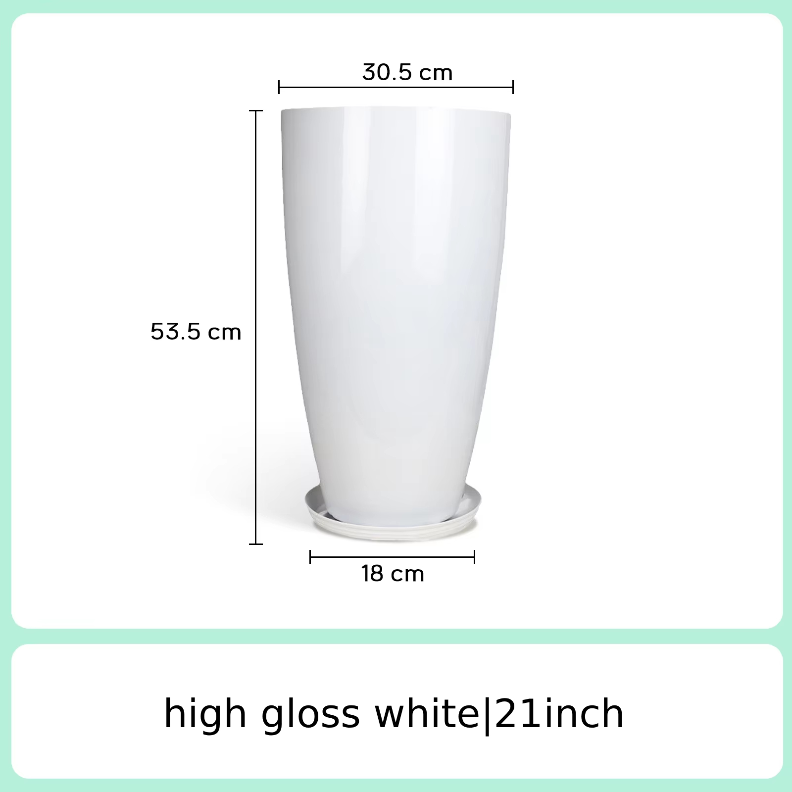 21 pouces blanc brillant