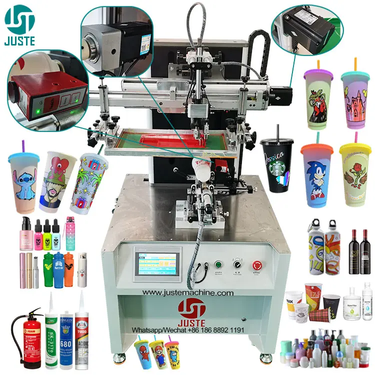 Macchina serigrafica per tazze completamente automatica stampante serigrafica semiautomatica portatile completamente completa con stampa a inchiostro plastisol per bottiglia