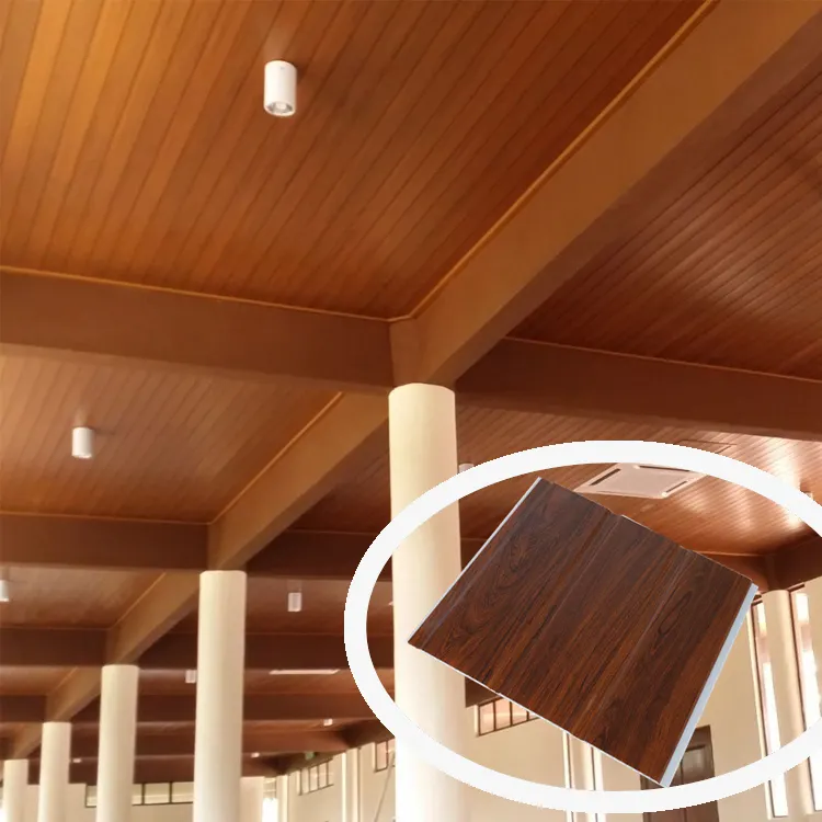 Chinese ecological wood products 25*80mm 100*50mm strong weather resistance PVC ceiling