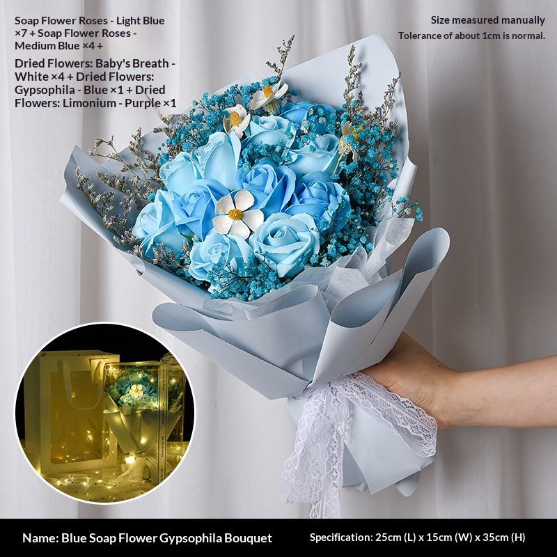 ดอกกุหลาบสบู่สีฟ้า