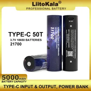 LiitoKala 50T Type-C 5000mAh 3.7V 21700mAh Rechargeable Li-ion Battery Cylindrical <strong>USB</strong> <strong>Input</strong> &amp; <strong>Output</strong> 21700 Type-C - Product Image 5