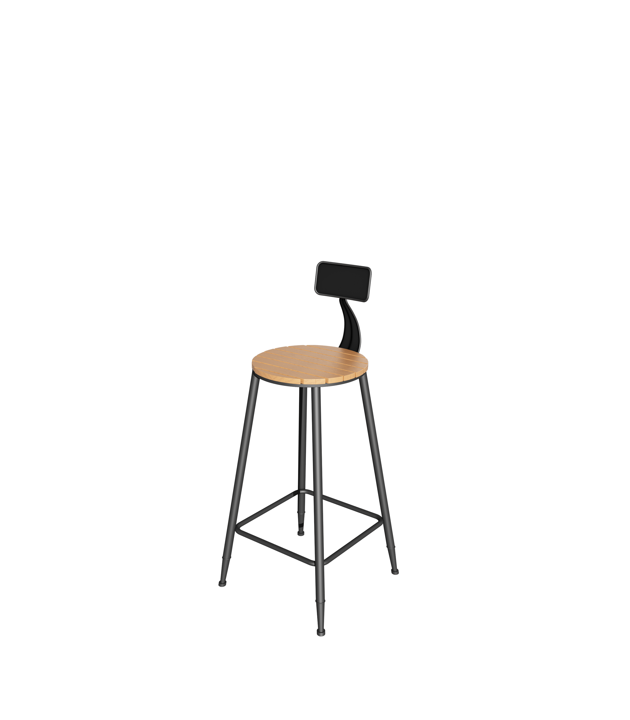 Bar stool round: seat height 75cm (black)