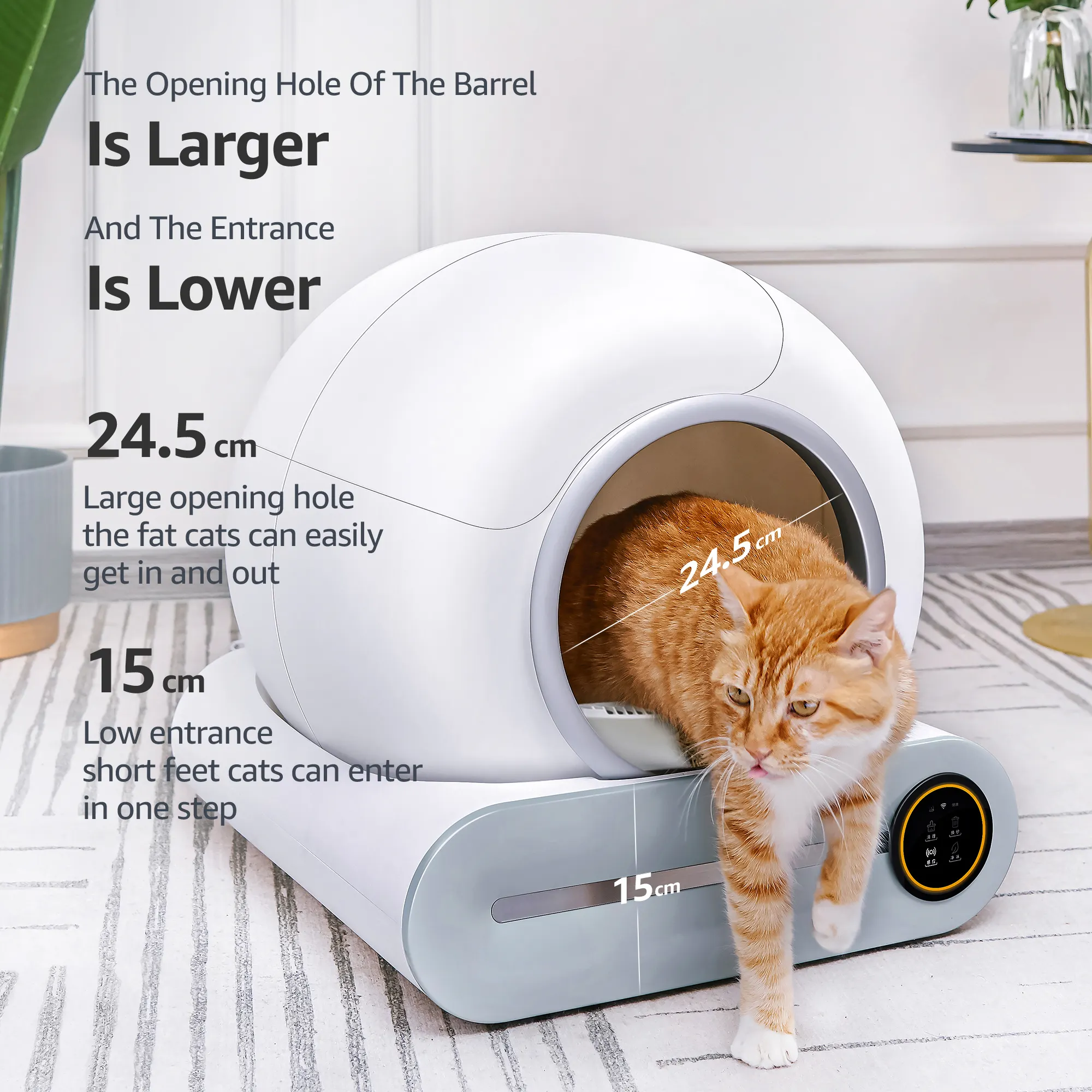 Intelligente selbst reinigende Katzen toilette Automatischer Katzenstreu-Reinigungs roboter mit 9-Liter-APP-Steuerung mit großer Kapazität für mehrere Katzen