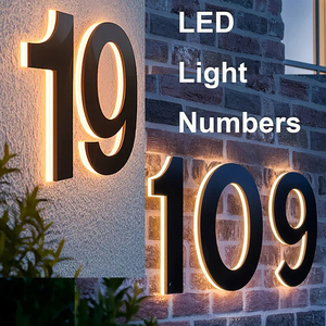 Light-Up büyük LED adres numaraları evler restoranlar araba garajlar açık kullanım için işıklı ev işaretleri - Product Image 6