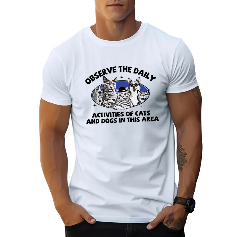 Amazon ebay los hochwertige schlichte herren-t-shirts werbeartikel grafik t-shirts coole katzen und hunde druck lässige herren-t-shirts