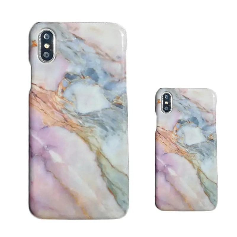 Custodia personalizzata per trasferimento di acqua smerigliata per iPhone 11 custodia rigida in marmo modello cellulare Xs Max modello geometria creativa