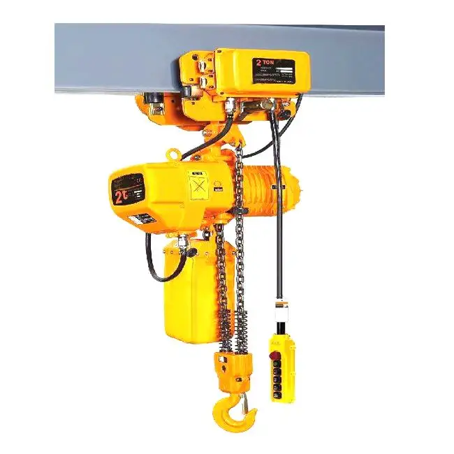 2 ton 6m electric chain hoist motor with motorized trolley from china manufacturer