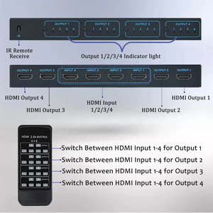 4K HDMI Matrix 4x4 4K @ 30Hz 4 en 4 Out HDMI1.4 Switch Splitter Box con control remoto para PS4 Cámara PC Monitor