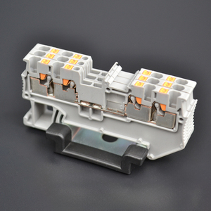 2 Input 2 Output Din Rail <strong>Terminal</strong> <strong>Block</strong> 4-Contacts <strong>Double</strong>-level <strong>Spring</strong> Cage <strong>Terminal</strong> <strong>Blocks</strong> - Product Image 2