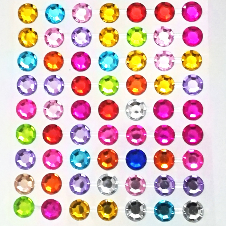 Couleur kaki foncé, 1 cm, 144 diamants de couleur