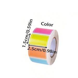 Bview Art 500pcs Assorted Color Rectangular <strong>Coding</strong> Labels Rolls Adhesive Solid Colors Tags Stickers for Inventory Organize - Product Image 2
