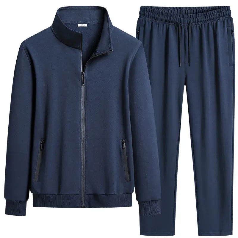 Veste de sport pour homme, vêtement de sport décontracté, couleur unie, coton respirant, ample et confortable, deux pièces, 2022