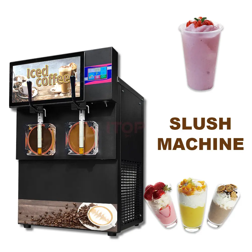 Máy Làm Slushy Máy Làm Slushy Đồ Uống Đông Lạnh Thương Mại 10L + 10L Cocktail Ý