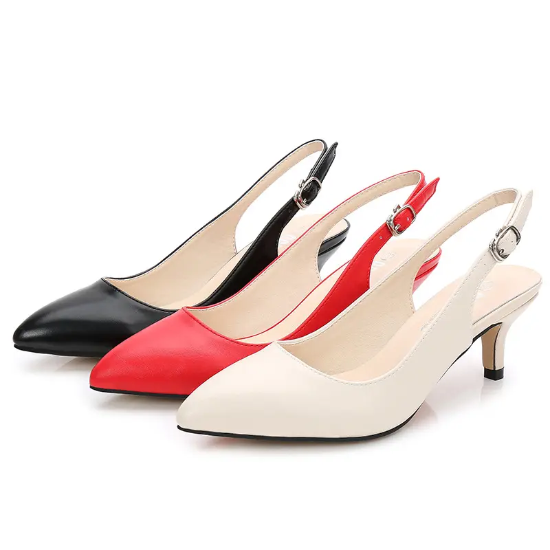 Up-4160r 45 boyutu kadın düşük topuklu sandalet sivri burun bayanlar ofis elbise yüksek topuk ayakkabı pompaları