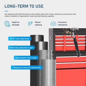 6个抽屉大工具柜滚动可拆卸可锁定工具储物柜金属带拉车带工具套装盒