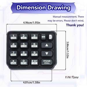 <strong>Numeric</strong> <strong>Keyboard</strong> Ham Radio Transceiver Silicone Replacement Parts Plastic Rubber Digital <strong>Keypad</strong> for Icom IC-V80 Walkie Talkie