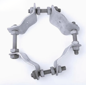 Mạ kẽm nhúng nóng 4 cách điều chỉnh cực ban nhạc kẹp nhiệm vụ nặng nề khung cánh tay chéo cho đường dây điện trên không - Product Image 3