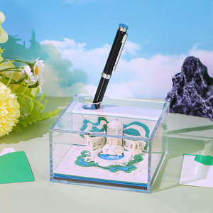 3D <strong>Paper</strong> Art Craft <strong>Memo</strong> Pad Oasis Garden Building Laser Cut <strong>Paper</strong> Notes Tear Off Custom 3D Model <strong>Paper</strong> <strong>Block</strong> <strong>Cube</strong> for Bookmark - Product Image 3