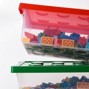 子供キッズビルディングブロックおもちゃ収納ボックス透明収納ボックス蓋付き - Product Image 3