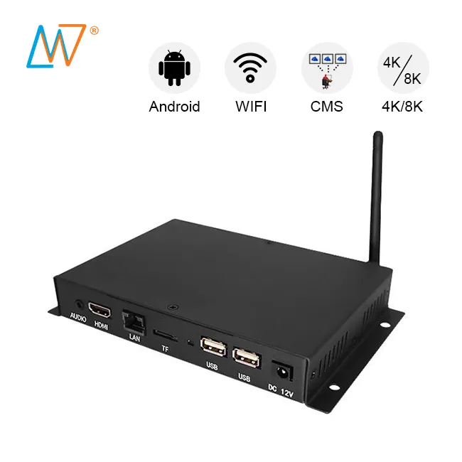 Industriële Full Hd 1080P Android Digital Signage Mediaspeler Settopbox 24V Voor Tv-Reclame