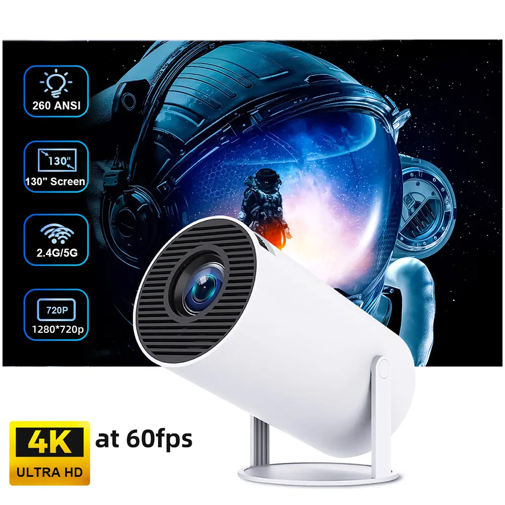 Yinzam HY300 Projector, Android TV Projector with Auto Keystone Android 12 5G WIFI6 BT5 4K Mobile Phone Projectors HY 300 Beamer
