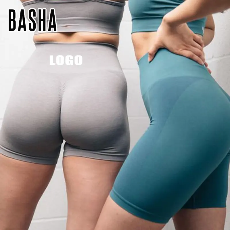 Bashasports Ropa De Gimnasio Para Mujer Pantalones Cortos De Yoga Bicicleta Personalizada Correndo Amplify Mulheres Sem Costura Scrunch Curto