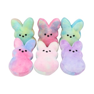 ROXGOCT toptan 15cm yumuşak peluş kızlar için paskalya tavşanı renkli yumuşak oyuncak tavşan stres giderici PP pamuk dolum AZO ücretsiz - Product Image 2