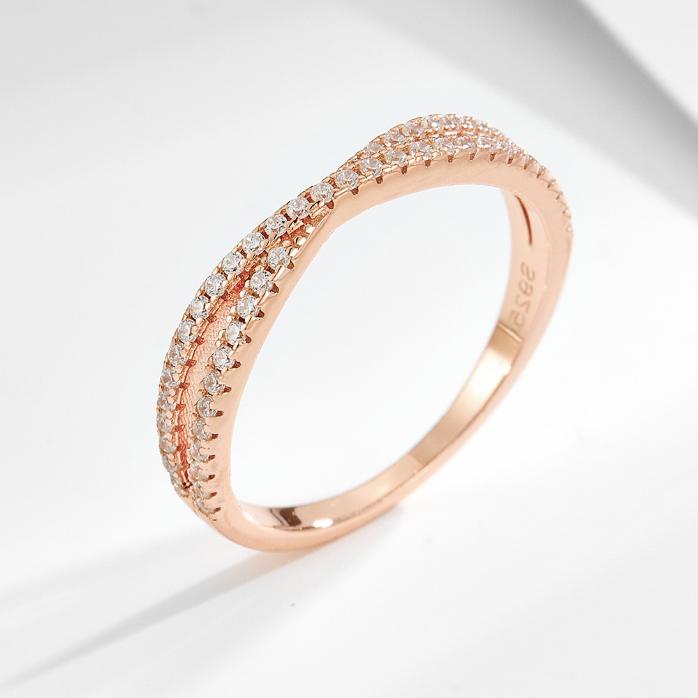 Bague étau en or rose 1#