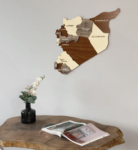 Özelleştirilebilir renk duvar ahşap harita özel yatak odası 3d dünya ahşap seyahat itme pimi harita suriye haritası - Product Image 2