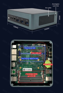 Ultra 5 Processor 125U NUC Mini computadora de escritorio 12 núcleos 12MB 2 * DDR5 2 * NVMe SSD Thunderbolt 4 Monitor Office Business PC - Product Image 4