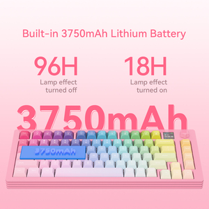 Teclado para juegos con junta F75 con perilla 81Key 75% diseño Teclado mecánico tri-modo intercambiable en caliente para ordenador/PC/portátil - Product Image 2