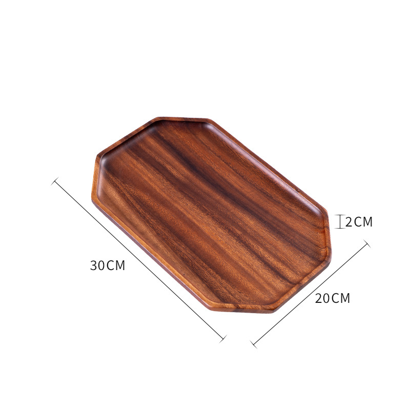 Assiette octogonale 30*20*2cm -- marron
