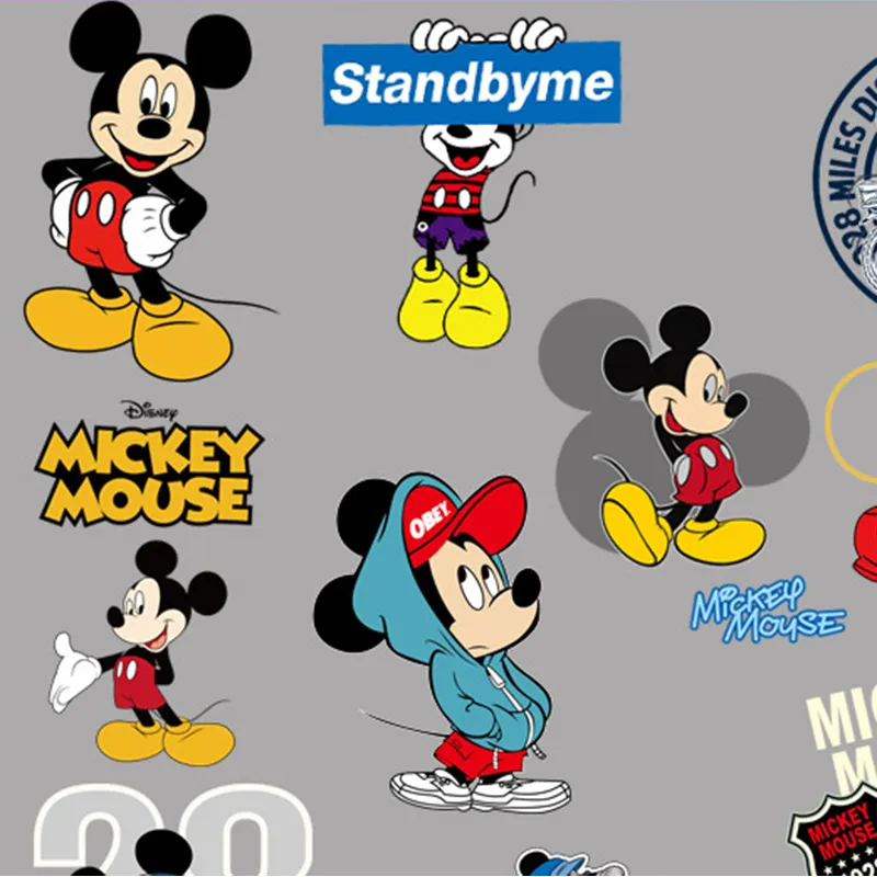 Ropa de transferencia de calor de Mickey Mouse de dibujos animados, ropa con logotipo impreso, pantalla Dtf personalizada, diseño de impresión de transferencia de calor CN;FUJ