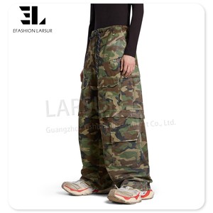 LARSUR定制服装制造商Ripstop棉迷彩货物裤男士遇险脏洗移除战术裤溜冰鞋裤男士