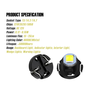 T3 T4.2 T4.7 B8.4 B8.5 araba LED gösterge ampuller enstrüman paneli kama gösterge ışıkları küme Gauges led 12V DC - Product Image 2