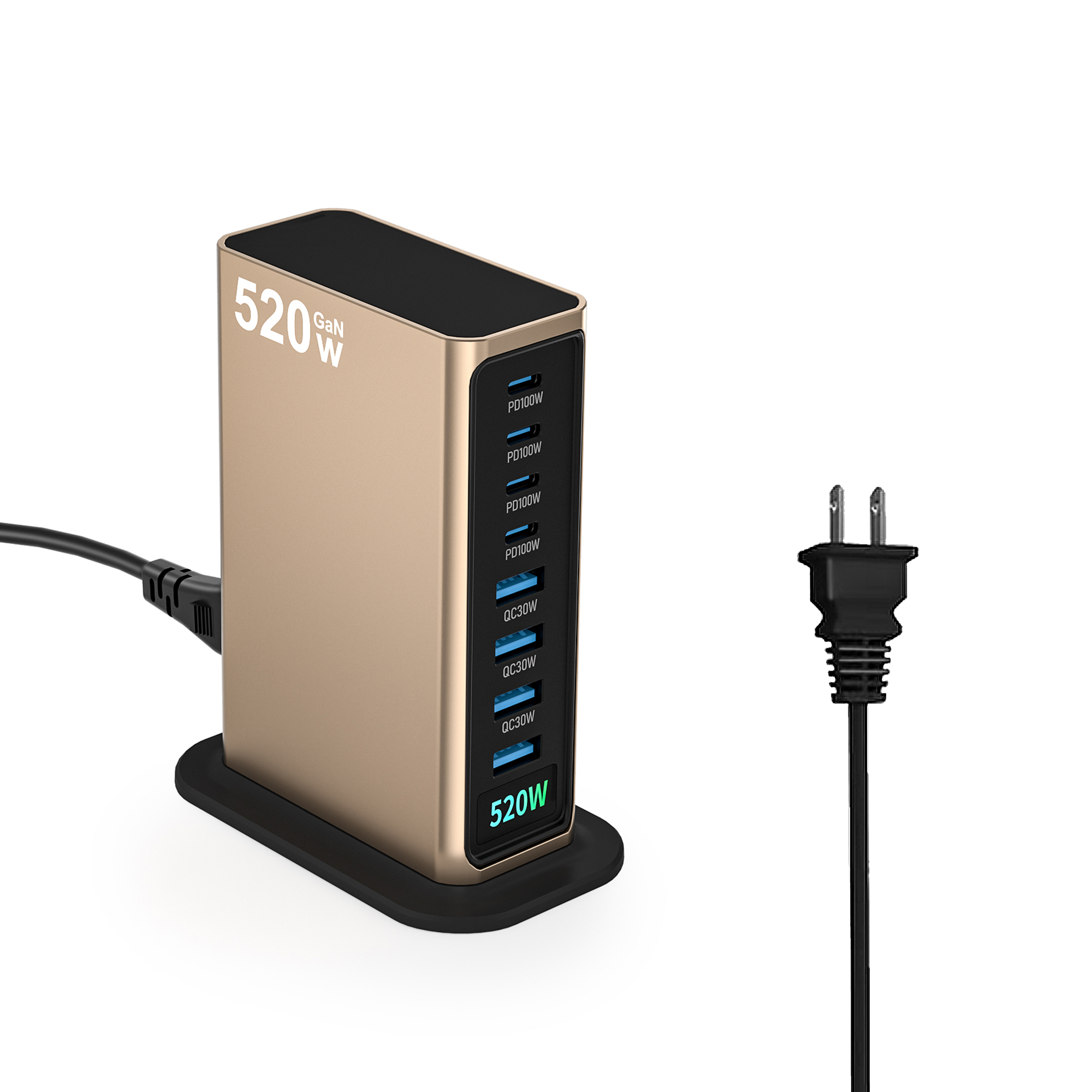 Cargador 520W 4C4A Dorado