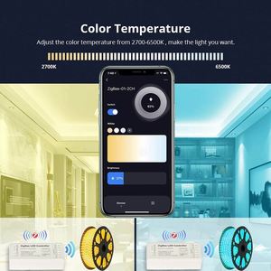 Controlador de luz LED Tuya Zigbee 3,0 5-24V 15A 220V Smart Home 2 Gang Dimmer Switch RGB RGBW RGBCW Tiras Controlador LED Zigbee - Product Image 3