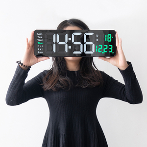 16&quot; <strong>LED</strong> Wall Clock Two Sets of Ringing Temperature Date Week <strong>Time</strong> - Product Image 5