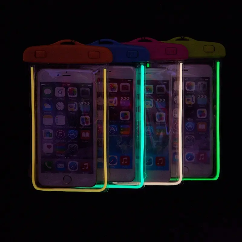 Casing Tas Ponsel, Anti Air Bercahaya untuk iPhone 11 X/8 Plus