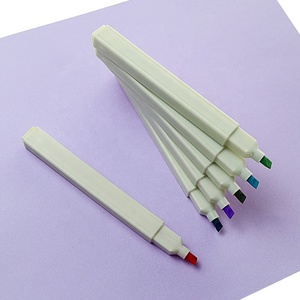 Protección ocular Morandi Color 6-color Highlighter Pen Set Square Barrel High Quality Pen Highlighter Marker - Product Image 6