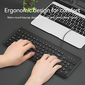 BOW Retro Punk Multi Colour 96 Key <strong>Computer</strong> Ergonomic Portable Wired <strong>Keyboard</strong> for Laptop <strong>Computer</strong>