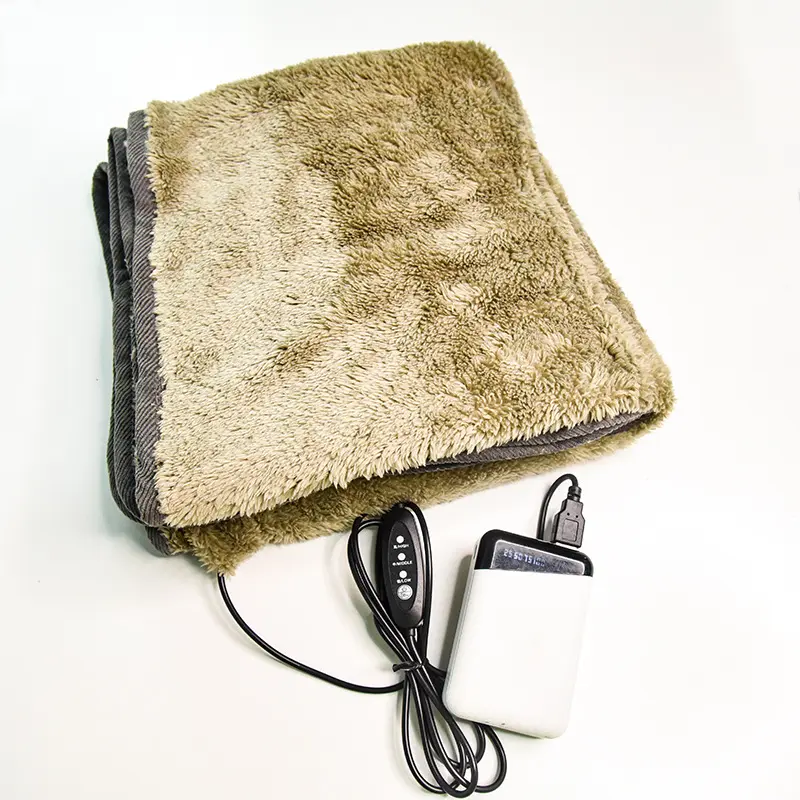الجملة USB قابلة للشحن شال غطاء سيارة بطانية الصوف ساخنة رمي غطاء كهربائي لفصل الشتاء