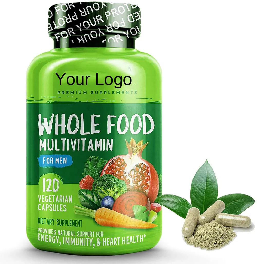 Whole Food Multivitamin Tablets for Men Vitamins Minerals Organic Whole Foods Supplement for Boost Energy General Health Non-GMO