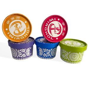 Recyclable Paper Take Away Icecream <strong>Pint</strong> Liners Instant Mini Custom Ice Cream <strong>Cups</strong> with Lids Spoon 2oz 3oz 4oz 6oz 8oz - Product Image 5
