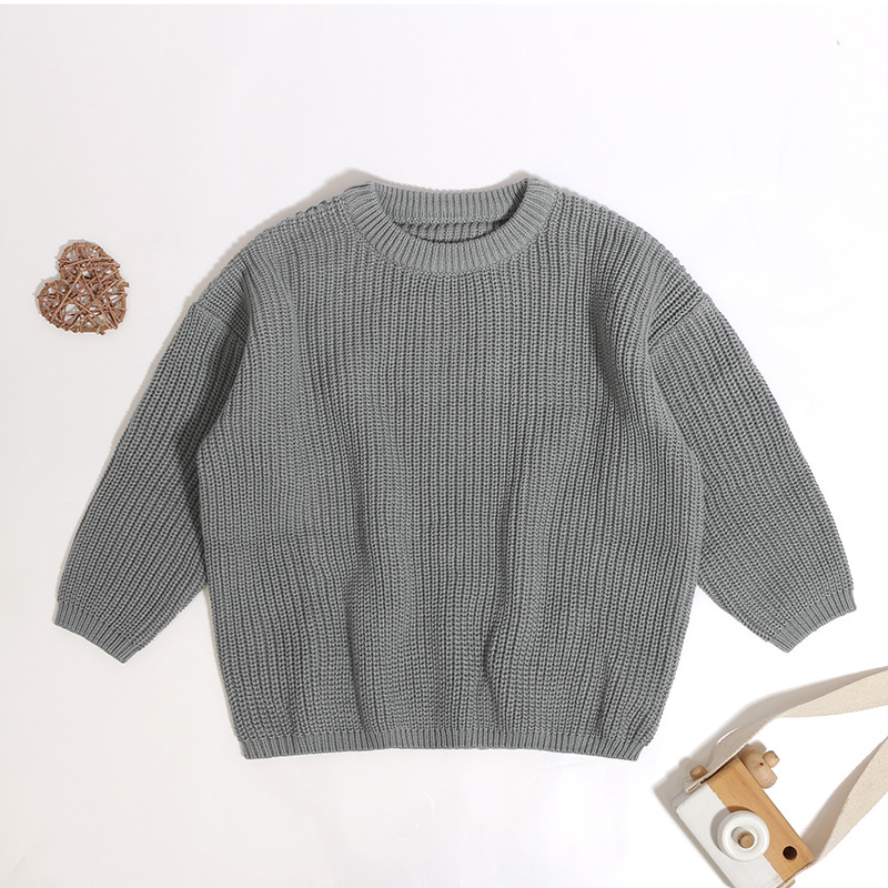 Baby Solid Basic Sweater Kids Slouchy Oversized Sweaters