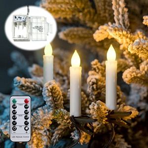 <strong>Battery</strong> Operated LED Christmas Tree Decoration Candle <strong>Lights</strong> <strong>String</strong> Flameless Candles <strong>with</strong> Clip Warm White <strong>String</strong> <strong>Light</strong> Candles - Product Image 6