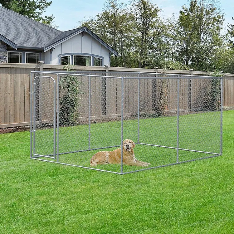 Quintal de passeio de metal resistente, pátio de trás, cão, gaiola temporária para cães ao ar livre