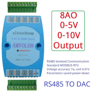8 Channel <strong>Analog</strong> Output 0-10V 0-5V AO <strong>Module</strong> <strong>RS485</strong> Modbus RTU to Voltage PLC Remote IO Expansion Board - Product Image 2
