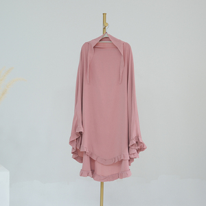 Fashion New <strong>Design</strong> Jazz Crepe <strong>Khimar</strong> Solid Color Ruffled Large Swing Prayer Hijab Scarf Modest Burqa Ramadan Jilbab <strong>Khimar</strong> - Product Image 6
